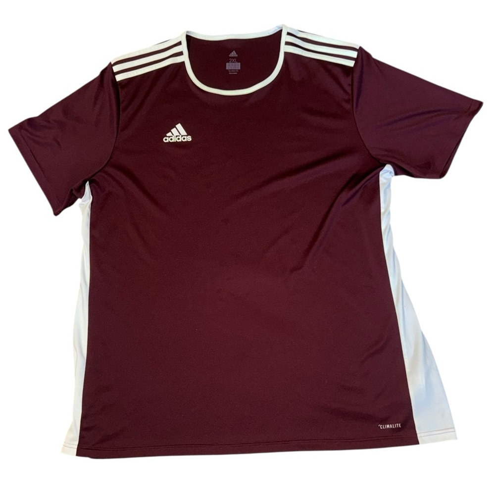 Adidas Men's Burgundy and White Jersey